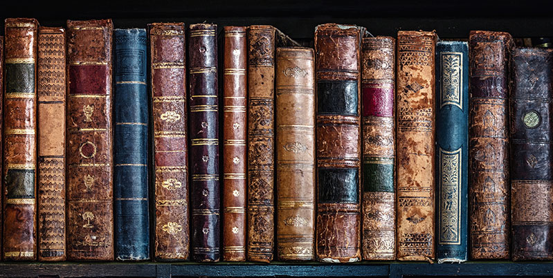 Books on a shelf