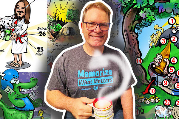 Jody Brownd caricature artist for Scripture memory