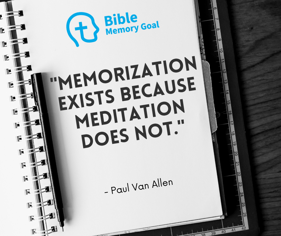 Bible memory exists because meditation does not.
