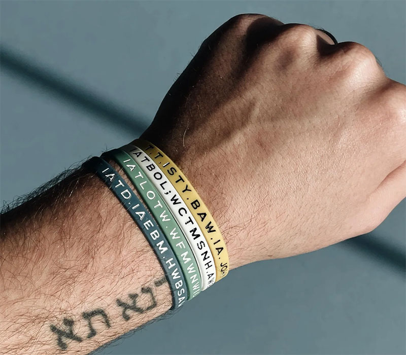 Bible memory wristband from the Bible Memory Project