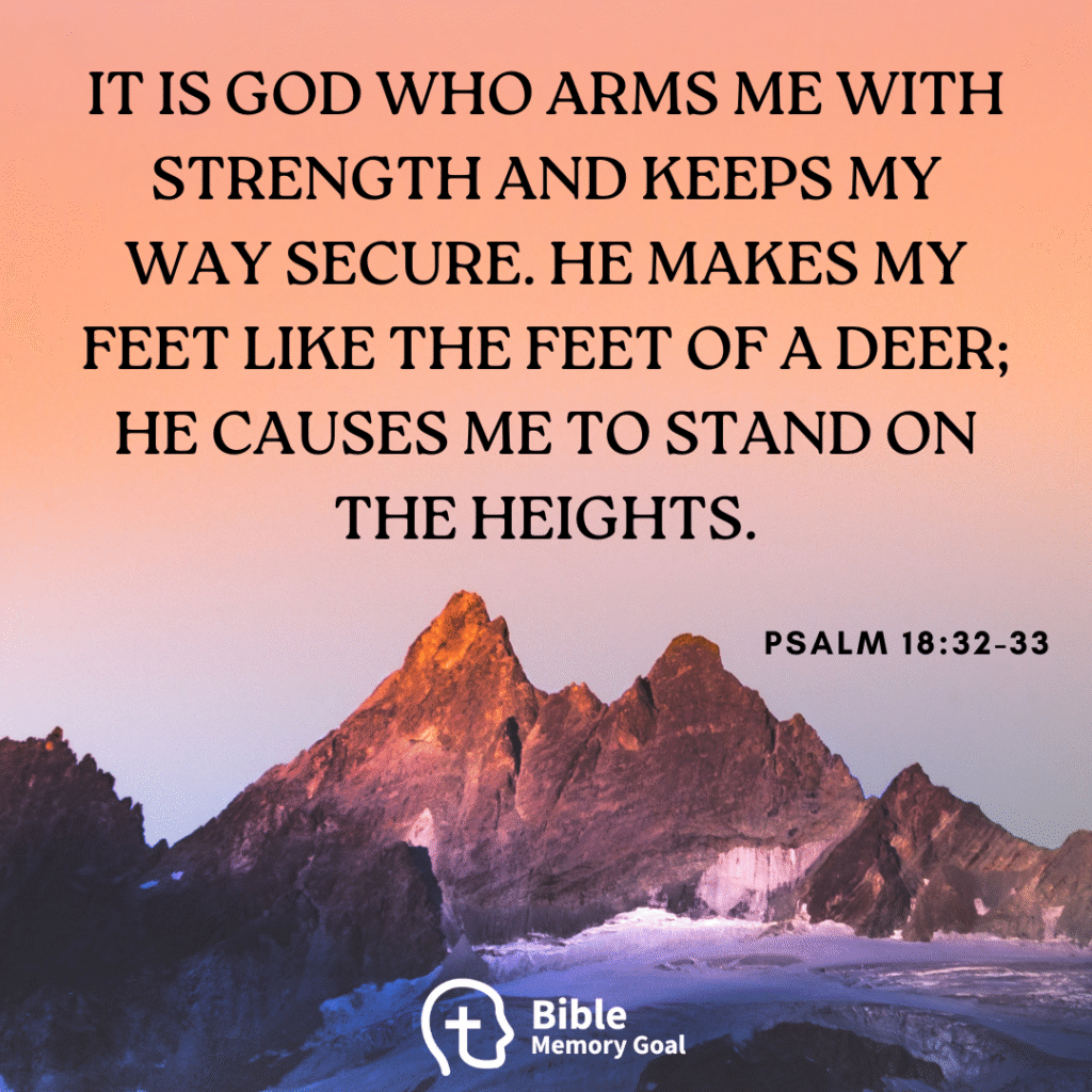 Psalm 18:32-33 verse card