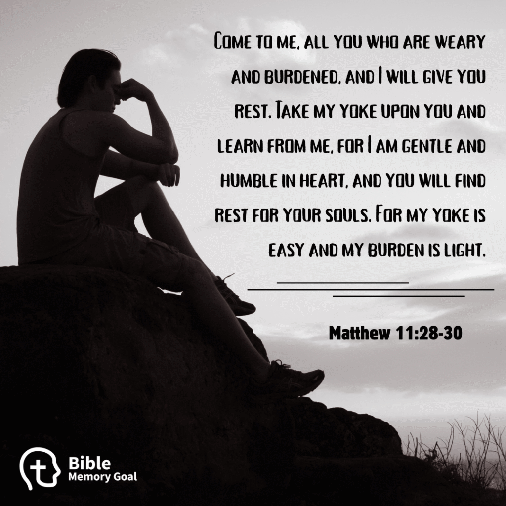 Matthew 11:28-30 verse card