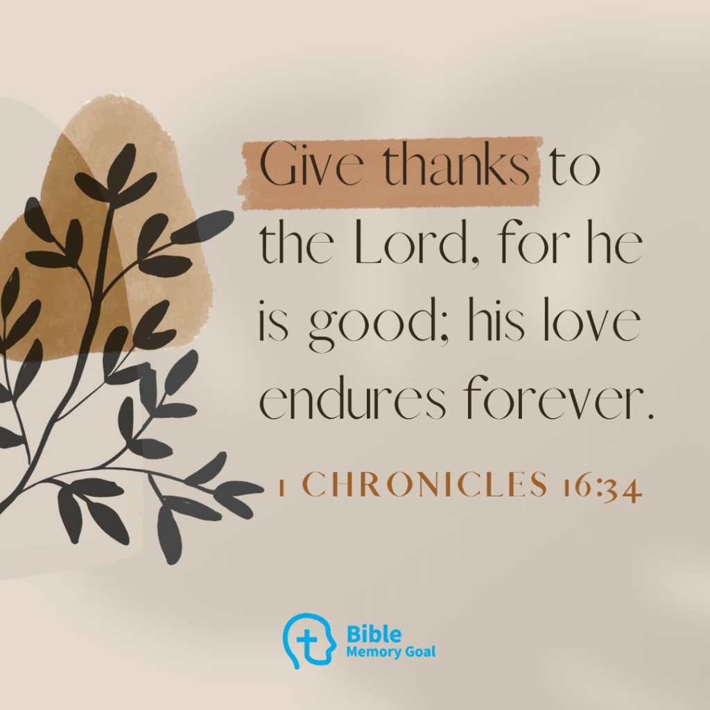 1 Chronicles 16:34 Bible verse card