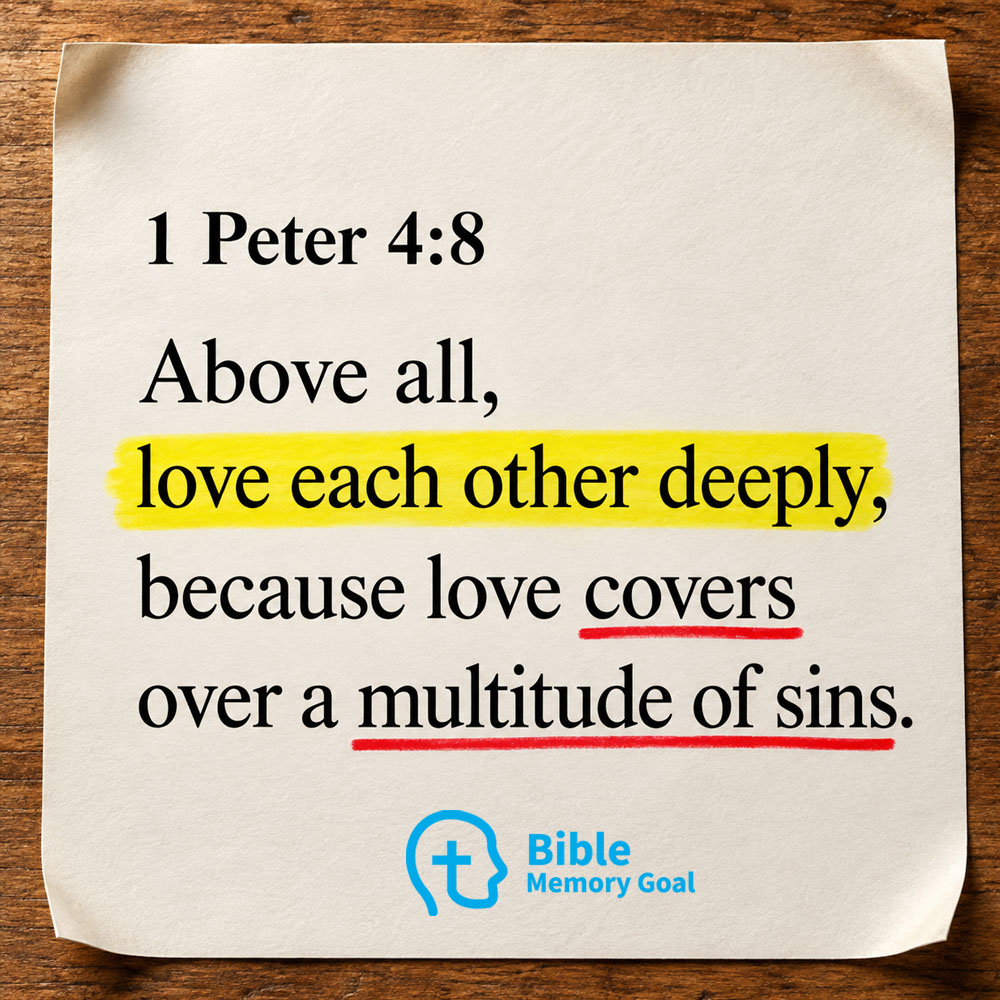 1 Peter 4:8 Love deeply verse card