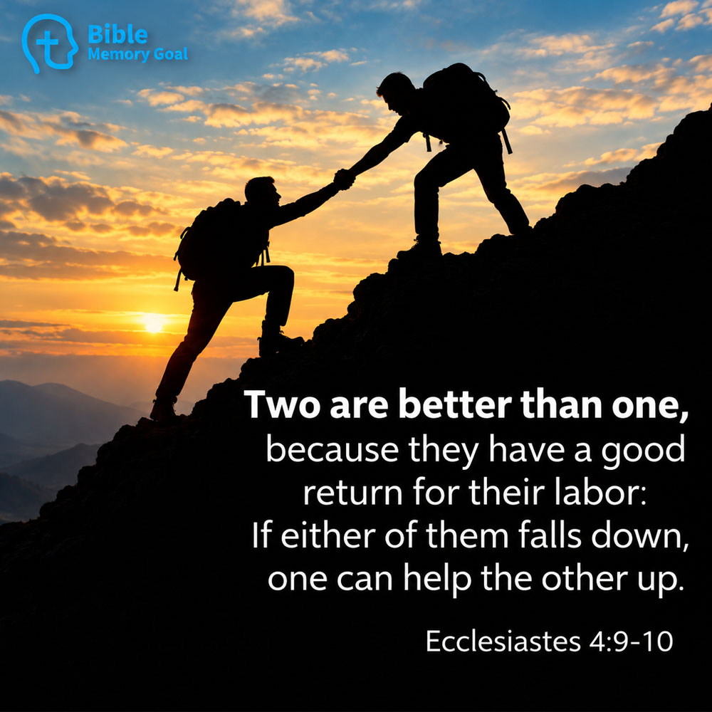Ecclesiastes 4:9-10 verse card