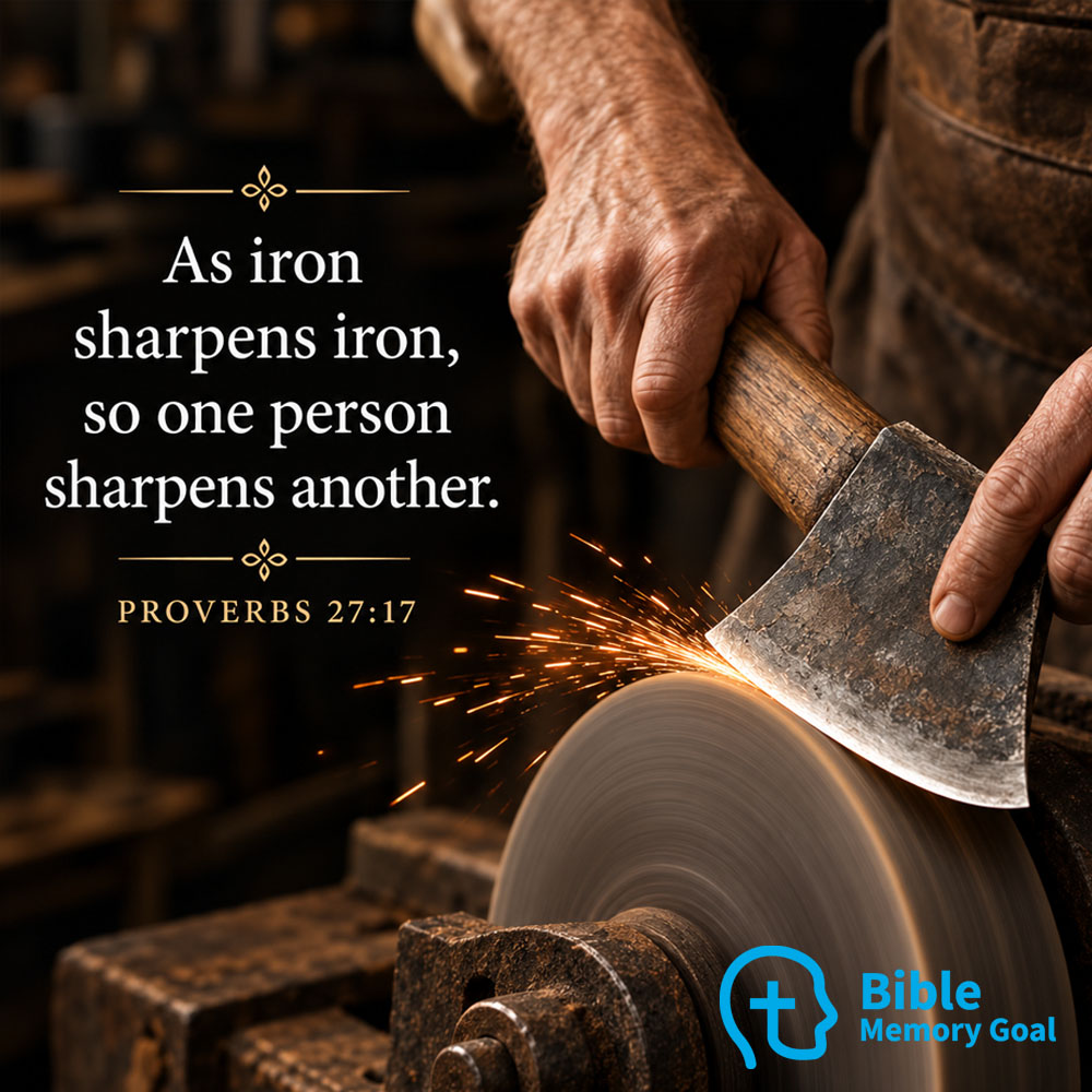 Proverbs 27:17 iron sharpens iron verse card
