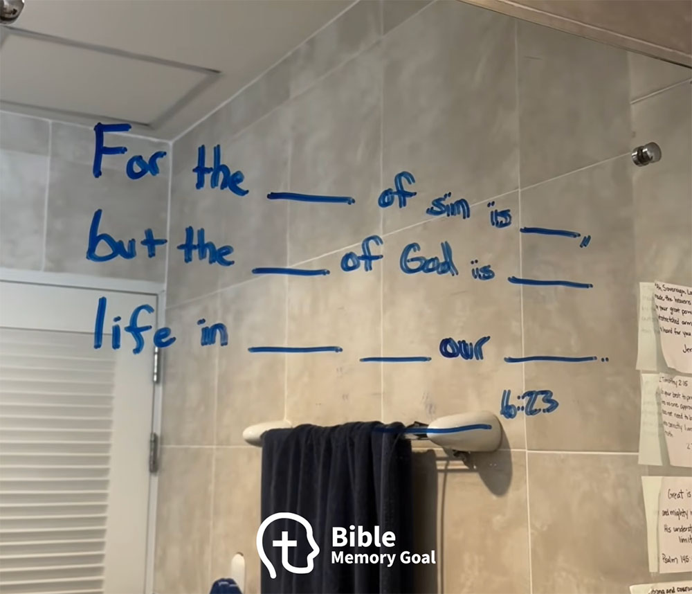 Vanishing mirror Bible memory game